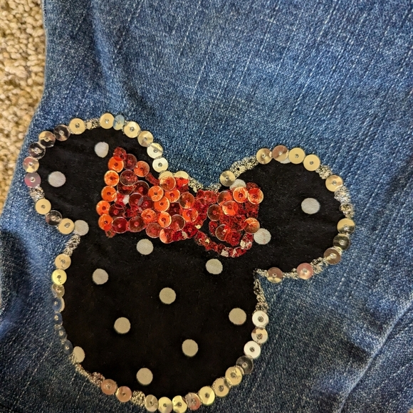 Old Navy Red White Blue Minnie Mouse Long shorts Ruffles Size 8 - Picture 3 of 9